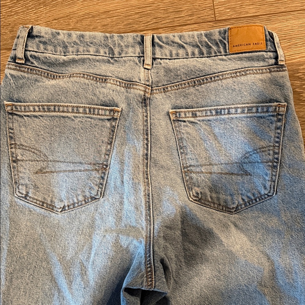 American Eagle Curvy 90s Bootcut Light Blue Flared Open Ankle Jeans - Picture 10 of 11